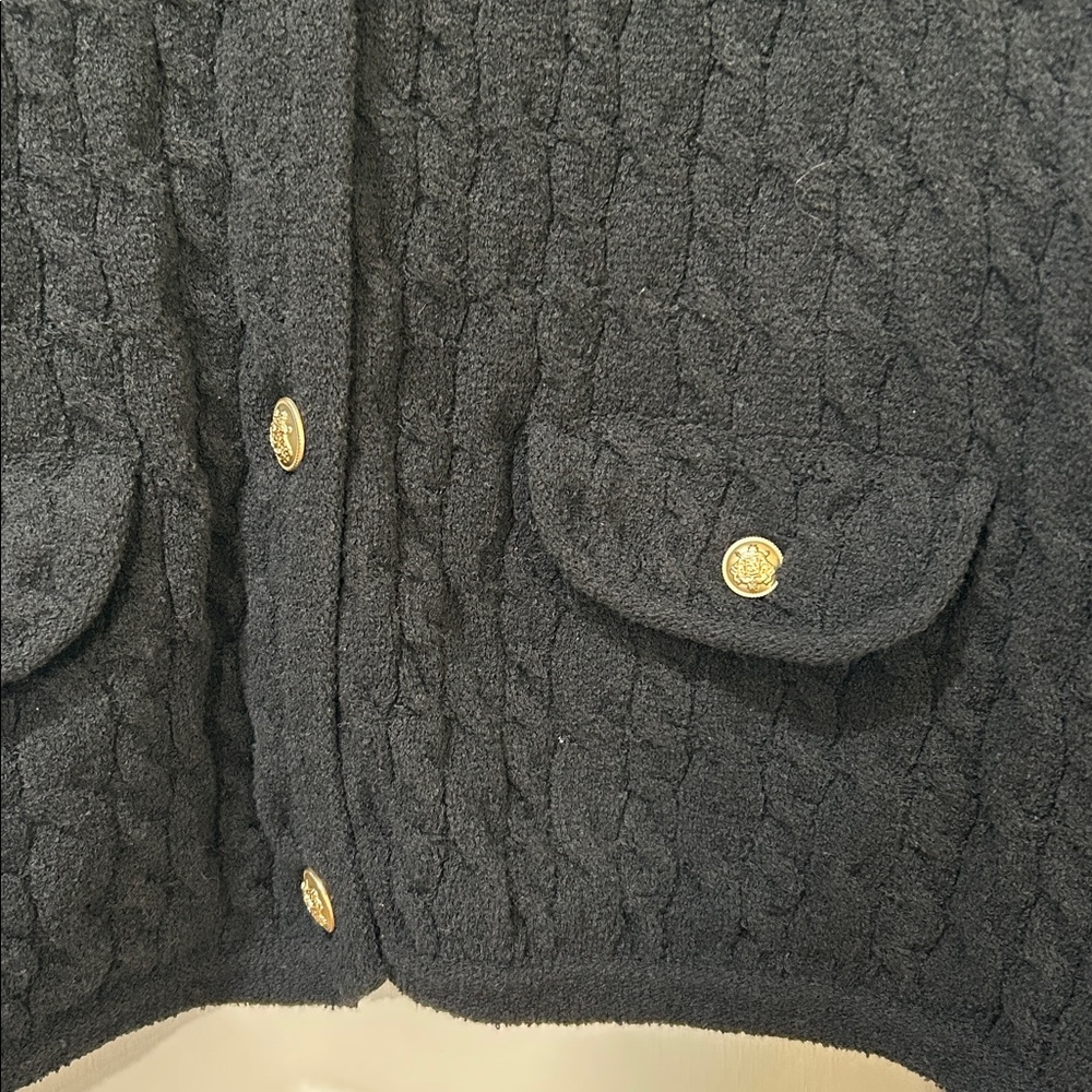 J. CREW Black Button-Up Cardigan Sz LG New - Picture 3 of 9